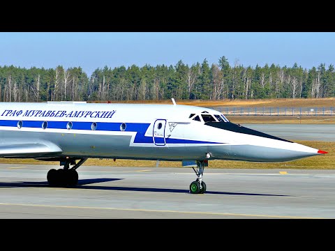 Видео: Модифицированный Туполев Ту-134 с длинным носом. Взлетел, сделал проходы на одном двигателе и сел.