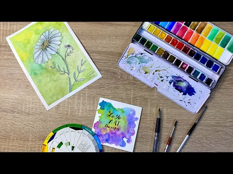 Видео: How to draw a chamomile. Watercolor tutorial. Как нарисовать ромашку - урок рисования. Акварель.