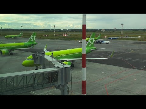 Видео: Новый терминал Толмачево. S7 Airlines, Airbus A320-200, Новосибирск - Омск