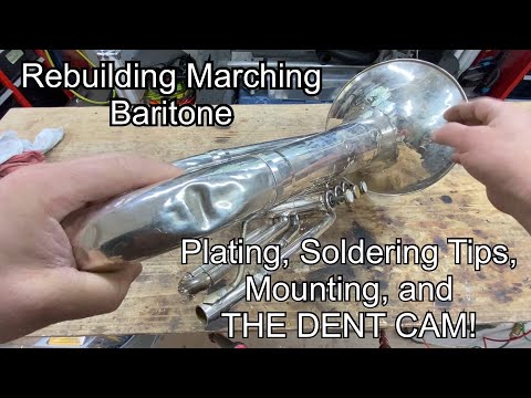 Видео: Восстановление маршевого баритона — покрытие, паяльники, вмятина на кулачке!! — ремонт духового и...