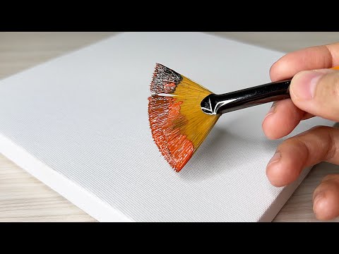 Видео: Картина «Осенняя река и кот» тронет ваше сердце 🍂🧡 | Акриловая живопись для начинающих