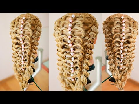 Видео: Красивая коса с бусинами  оригинальное плетение для праздника  Trenza Braid