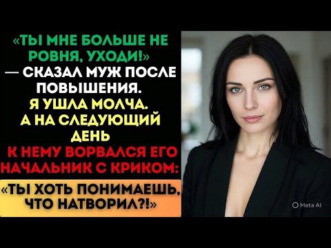 Видео: «Ты мне больше не ровня, уходи!» — сказал муж. Я ушла. Но на следующий день его начальник...