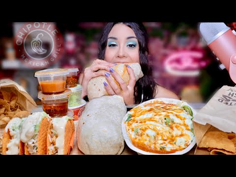 Видео: ASMR MUKBANG CHIPOTLE GIANT BURRITO + NEW BURRITO BOWL С НАЧИНКОЙ ЧИМИЧУРРИ CHIPS GUAC NACHO TACOS