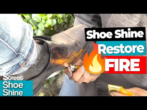 Видео: Растопи ЧЕРНИЛА на моих черных ботинках - ASMR Shoe Shine FIRE