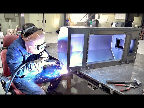 Видео: Сильный процесс производства камина корейским умелым сварщиком дровяной печи