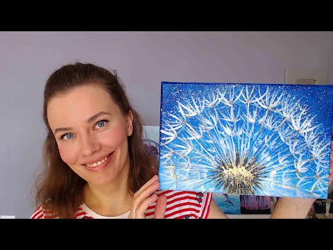 Видео: Как нарисовать одуванчик | Полный пошаговый урок рисования акрилом