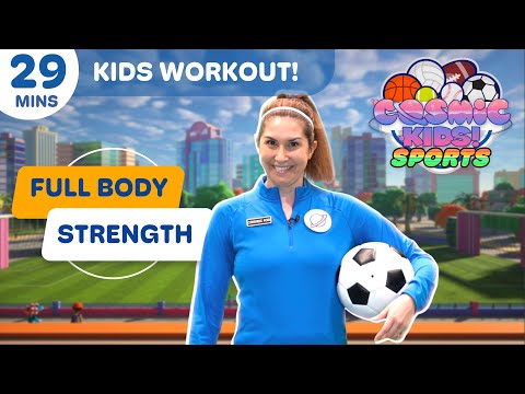 Видео: ТРЕНИРОВКА ДЛЯ ДЕТЕЙ – 30 Минут Упражнений Дома! | Cosmic Kids Sports