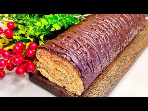 Видео: Тесто просто выливаю в противень! САМЫЙ простой и ВКУСНЫЙ рулет! Получится у каждого!