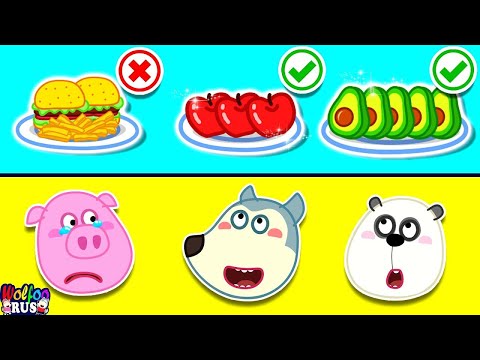 Видео: История Вулфу #7 - Не ешь слишком много вредной еды, детка! | Wolfoo Russian