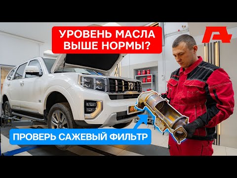 Видео: Высокий уровень масла на Kia Mohave. Сажевый фильтр. Последствия некорректного отключения AdBlue.