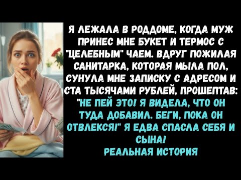 Видео: «В роддоме санитарка дала мне 100 тысяч и прошептала: “Не пей чай от мужа!” но потом я поняла почему