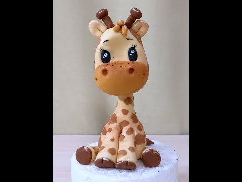 Видео: Жираф из мастики мк /Giraffe/ How to Make a Cute Fondant Giraffe
