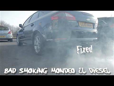 Видео: Чрезмерное дымление дизельного двигателя Mondeo 2 л при запуске... (ИСПРАВЛЕНО) и шум насоса конд...