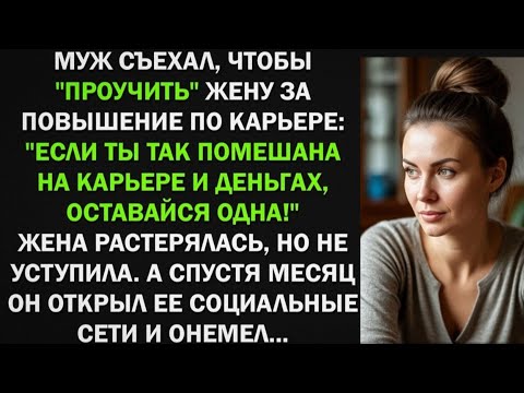 Видео: Муж съехал, чтобы проучить жену за повышение по карьере, а спустя месяц...