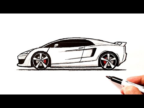 Видео: Как нарисовать спортивную машину
