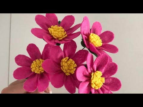 Видео: МК Цветы из фетра 🌺🌺. DIY How to make Felt Flowers Tutorial  🌺🌺