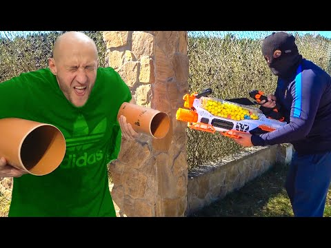 Видео: ЛЫСУЮ БОРОДУ CПОЙМАЛИ. СЛОМАЛ ЧЕЛОВЕКА. NERF BROTHERS