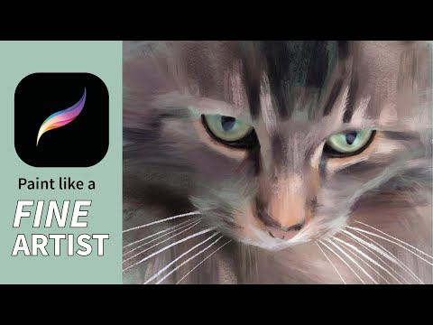 Видео: Учебное пособие по реализму от Procreate: рисование кошки, которая выглядит ЖИВОЙ!