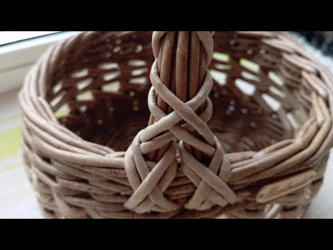 Видео: Небольшая корзинка с ручкой. Часть 2. Ручка. 