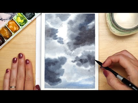 Видео: ЛЕГКИЕ ОБЛАКА за 10 минут | Техника «мокрый по мокрому», НЕДЕЛЯ 2