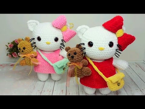 Видео: МК HELLO KITTY И МИНИ-МИШКА ❤ 4-Я ЧАСТЬ (бантик, платье, сумочка)
