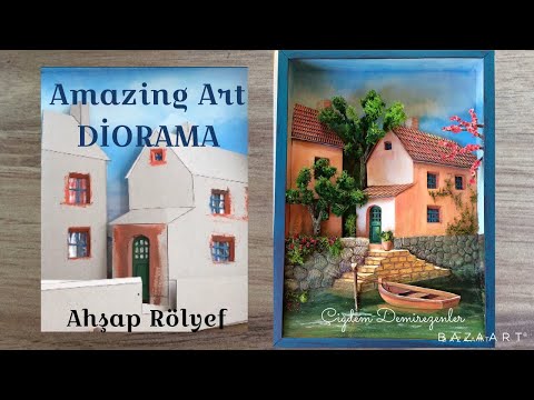 Видео: Удивительная рельефная работа / Картина с картонными поделками - DIY Art İdea дома