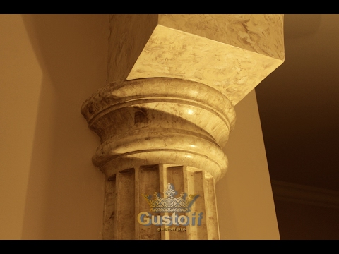 Видео: Мраморные колонны - венецианская штукатурка. columns marble Venetian plaster
