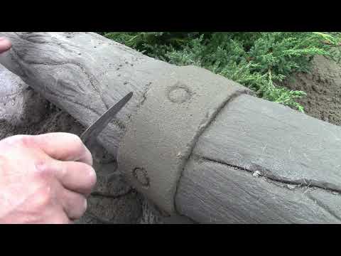 Видео: Садовый бордюр в виде бревна часть 2