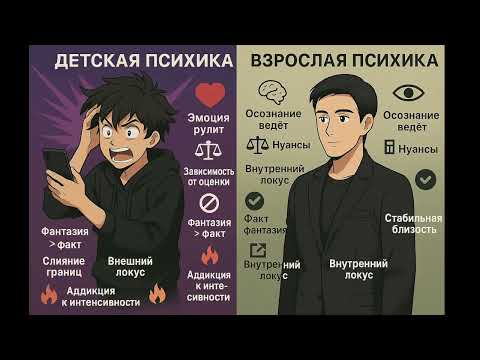 Видео: В чем разница между Детской и Взрослой психикой.