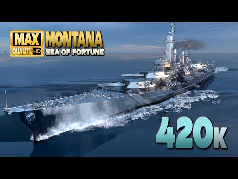 Видео: линкор Монтана вошел в клуб +400к урона - World of Warships