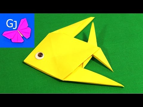 Видео: Оригами Рыбка из бумаги