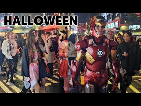 Видео: Сеул Итхэвон 2025 Хэллоуин Полная прогулка в 4K Самая дикая уличная сцена 🔥😎