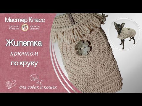 Видео: Жилетка крючком по кругу, DIY crochet vest for dog