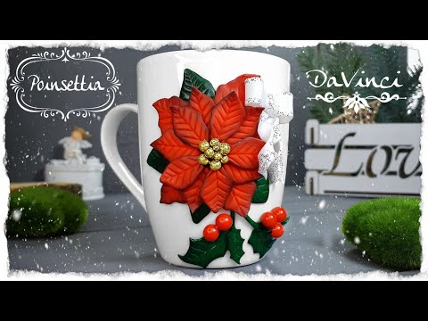 Видео: Новогодний декор на чашке из полимерной глины