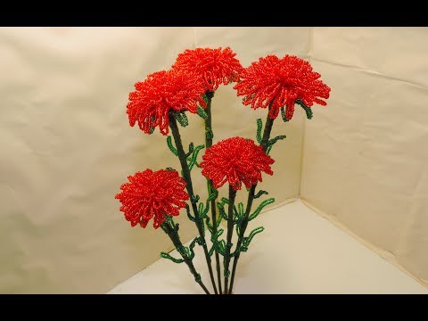 Видео: Гвоздика из бисера.Сеточка для гвоздики / Carnation from beads. Mesh for carnations