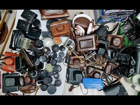 Видео: Фотоаппараты , объективы , бинокли - МНОГО ! Барахолка в Израиле .