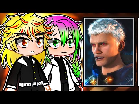 Видео: Реакция HASHIRAS на DMC 5 как будущее || Devil May Cry 5 || Реакция Gacha