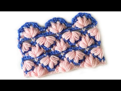 Видео: Двухцветный объемный узор