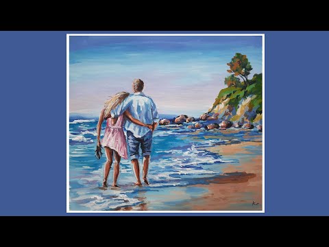 Видео: ПАРОЧКА У МОРЯ. ВЛЮБЛЕННЫЕ НА БЕРЕГУ. КАК НАРИСОВАТЬ ВЛЮБЛЕННУЮ ПАРОЧКУ. РИСУЕМ ВЛЮБЛЕННЫХ ГУАШЬЮ💘