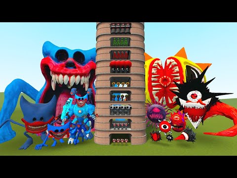 Видео: TALLGRASS LITTLE TO BIG ALL HUGGY WUGGY FAMILY VS ALL SPRUNKI MR SUN PHASE 1 - 10 в GMod!