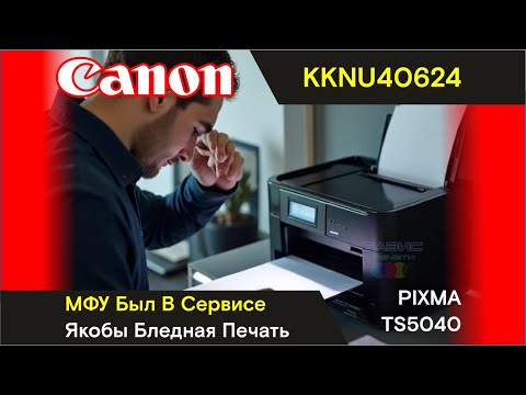 Видео: Canon PIXMA TS5040 - KKNU40624 / МФУ Был В Сервисе / Якобы Бледная Печать