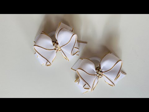 Видео: Бантик из ленты 2,5 см 🎀🎀. Bows from ribbon 2,5 cm 🎀🎀