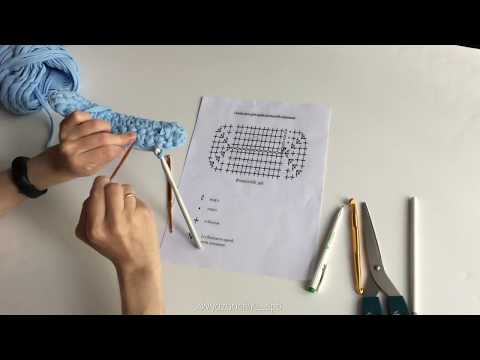 Видео: Переход от дна к стенкам при вязании стенок корзинки или сумки