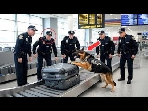 Видео: Полицейская собака укусила чемодан в аэропорту — через несколько секунд весь зал замер!
