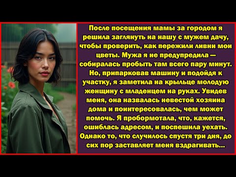 Видео: Я приехала на дачу, нашу с мужем. Но у входа стояла незнакомка с младенцем на руках…