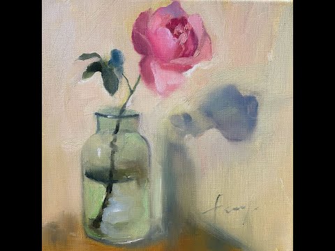 Видео: Этюд розочки. Художник Фания Сахарова