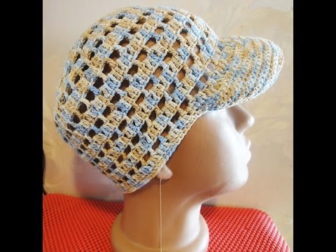 Видео: Шапочка Часть 1 Beanie with a visor for boy Crochet Part 1