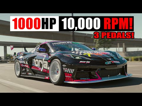 Видео: 1000 л.с., 10 000 об/мин, C8 Corvette Drift Car — Мэтт Филд