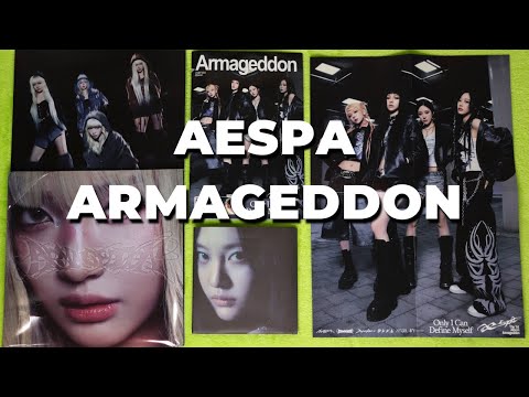 Видео: распаковка Aespa - Armageddon версии MY Power группы и Ниннин, Poster Ниннин, Zine Мнение об альбоме